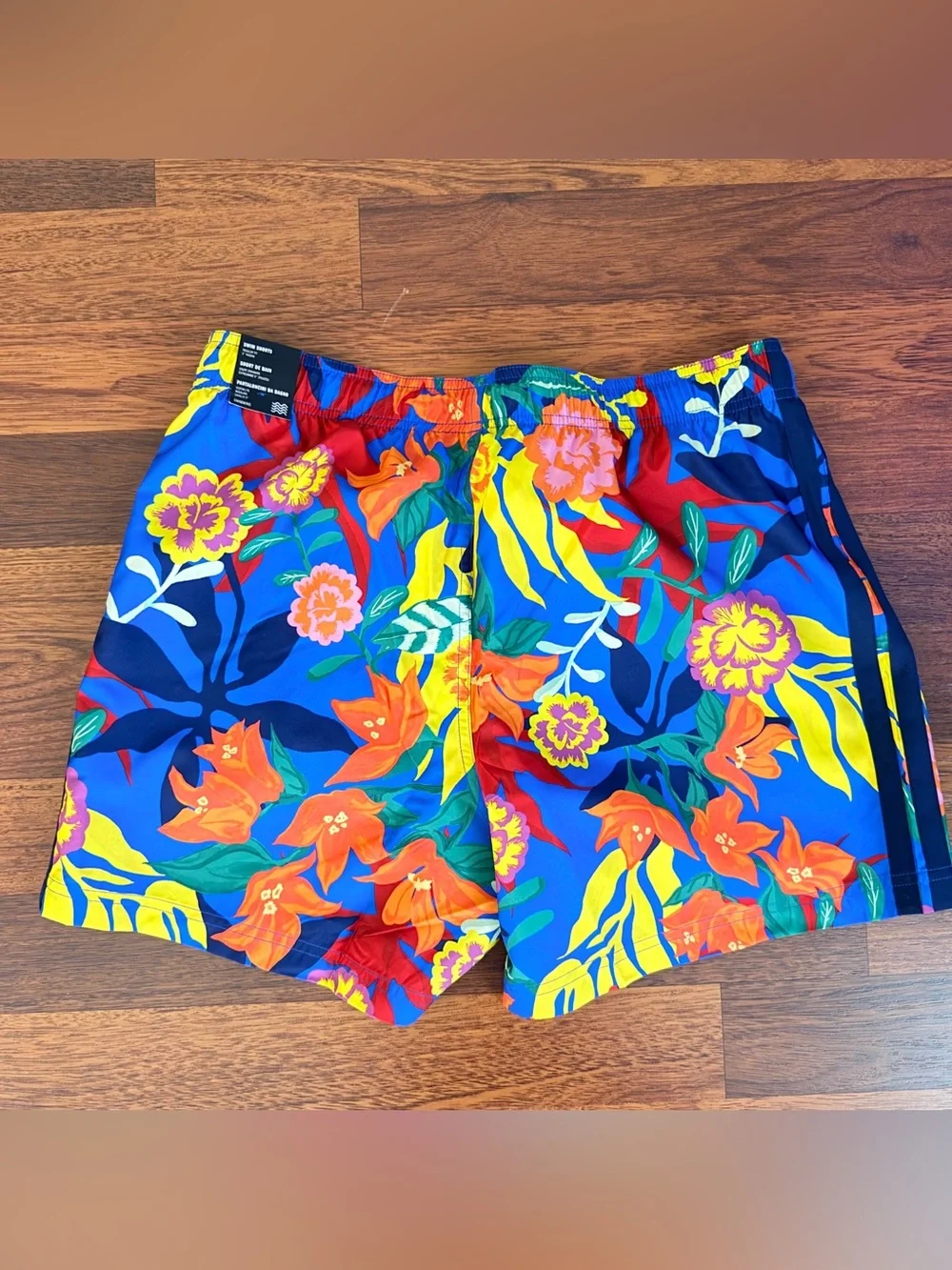 adidas Blue Tropical Floral Swim Trunks size Large